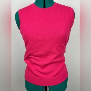 100% cashmere sleeveless sweater size M bight pink